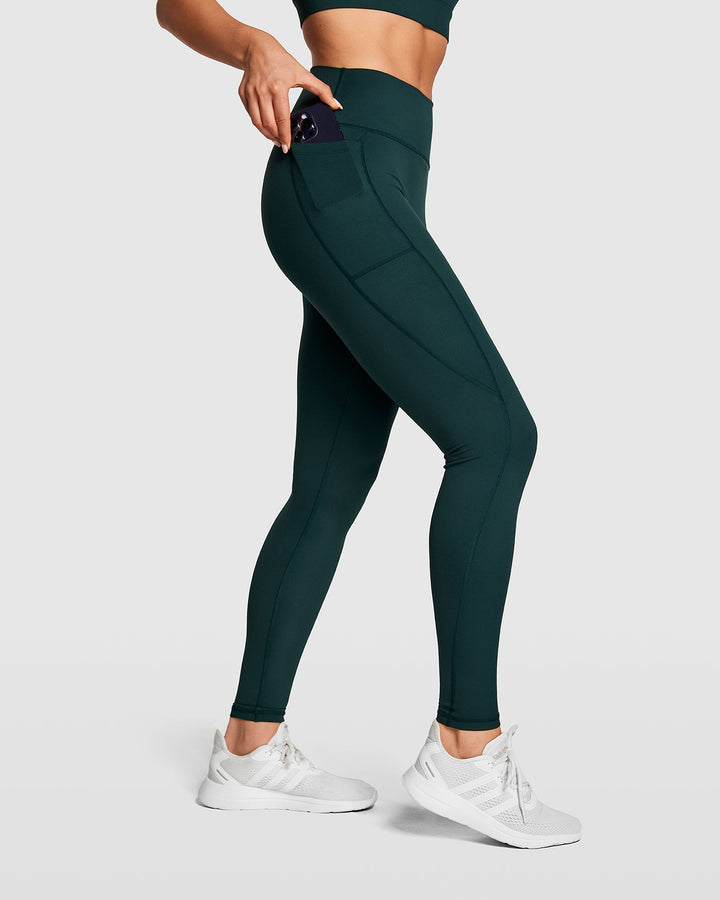 Dena Recycled Pocket Leggings - Pine Green