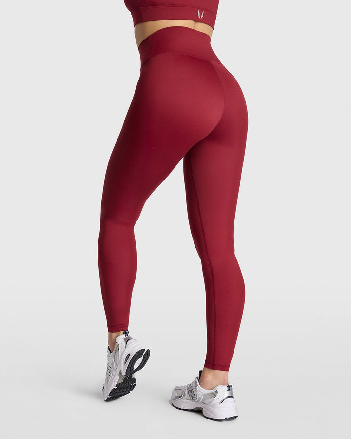 Dena Recycled Leggings - Bordeaux Red