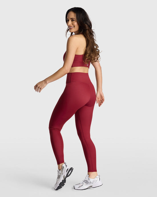 Dena Recycled Leggings - Bordeaux Red