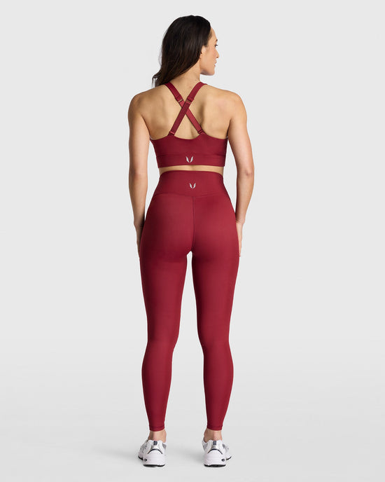 Dena Recycled Pocket Leggings - Bordeaux Red