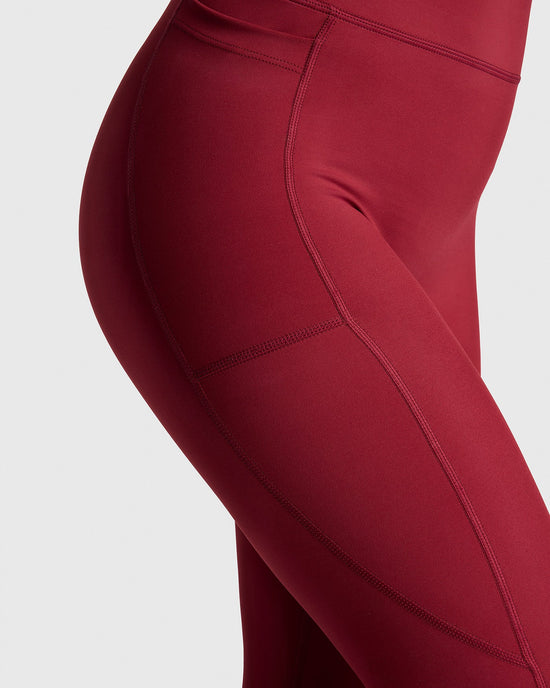 Dena Recycled Pocket Leggings - Bordeaux Red